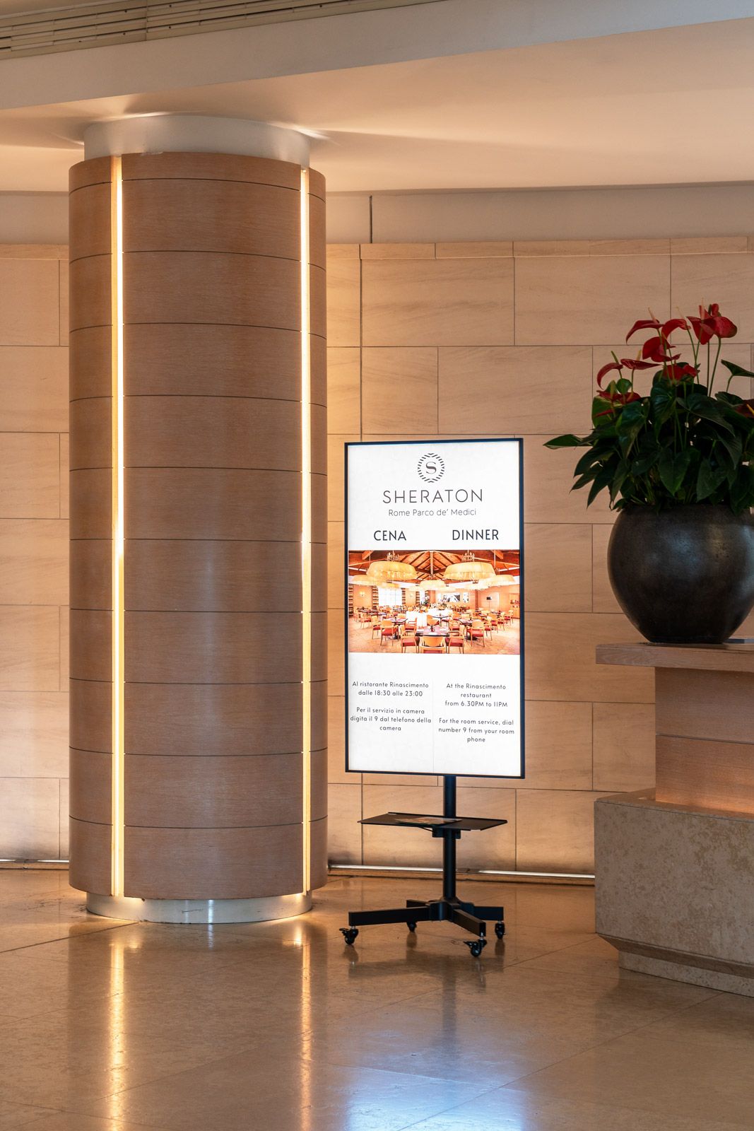 display signage nello sheraton hotel di roma